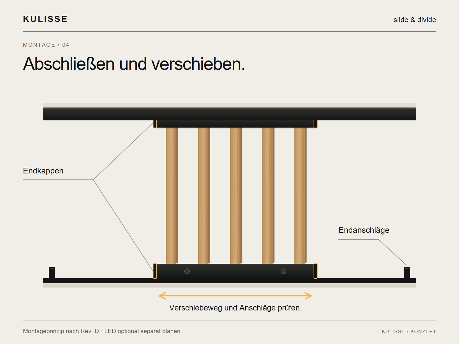 Schritt 4: Endkappen und Magnete setzen, Licht anschließen